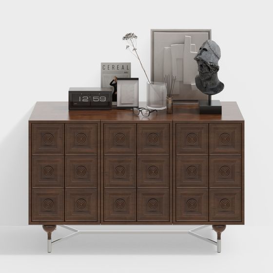 Vintage Style Storage Cabinet 3D model