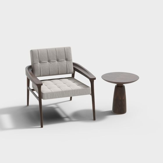 Urban Leisure Chair and Side Table 3D model