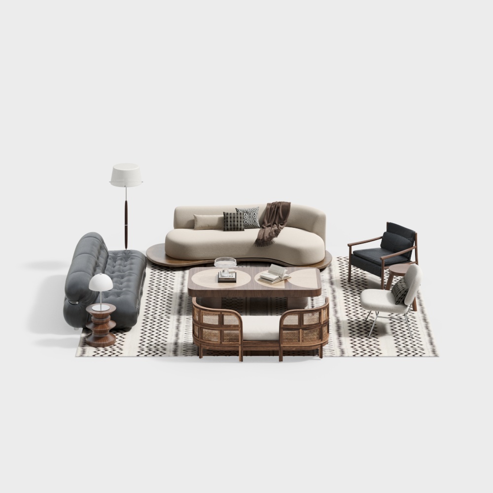 Wabi-sabi style sofa set