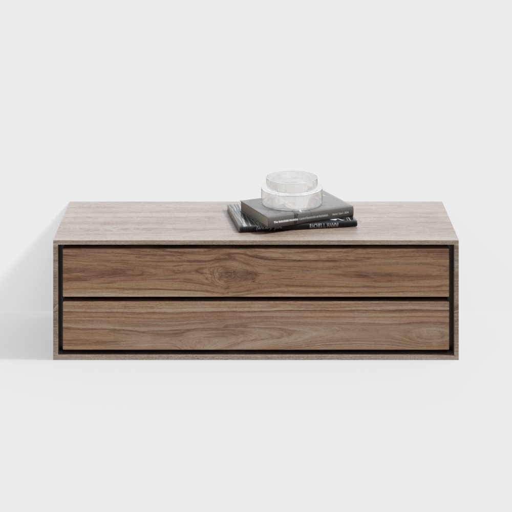 Urban Storage Console 3D Model – Low-Poly Wood & Metal