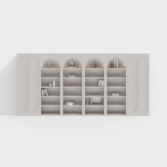 Elegant Low-Poly Bookshelf 3D model