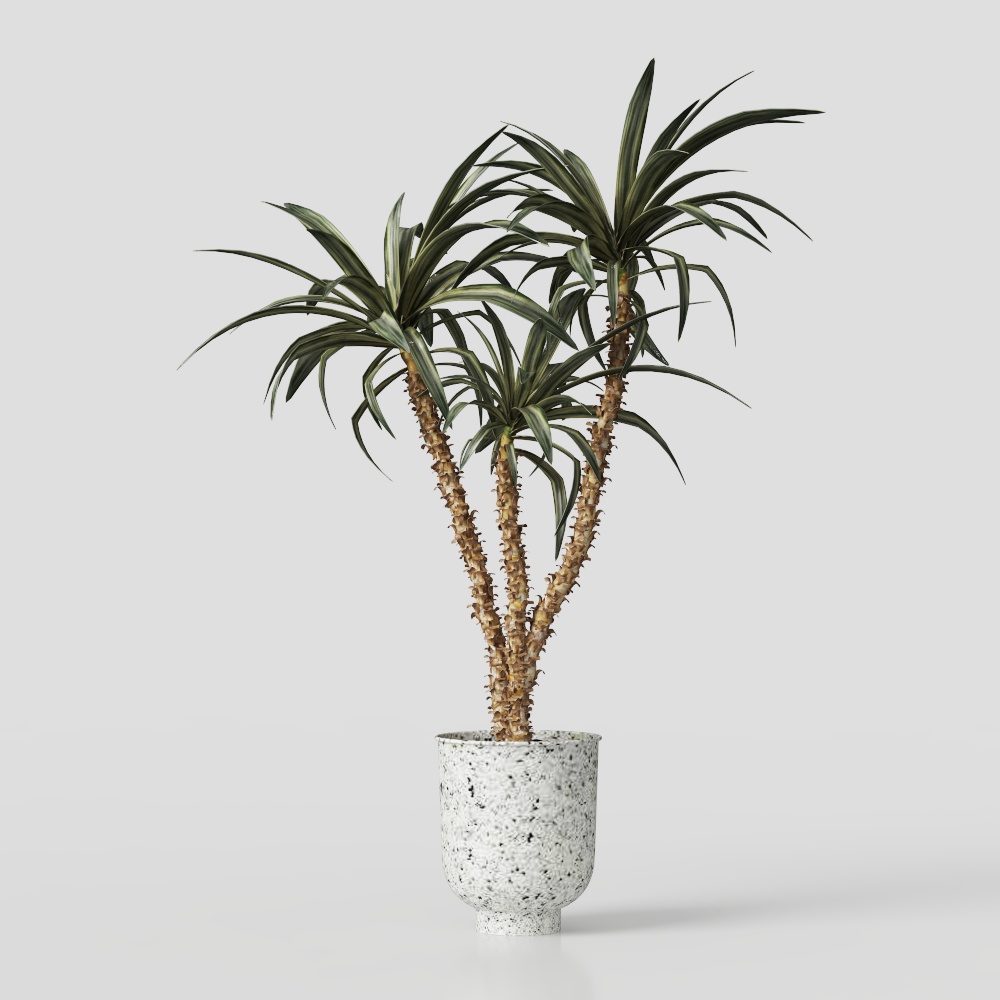 Tropical Vibe Potted Plant 3D Model – Low-Poly Palm