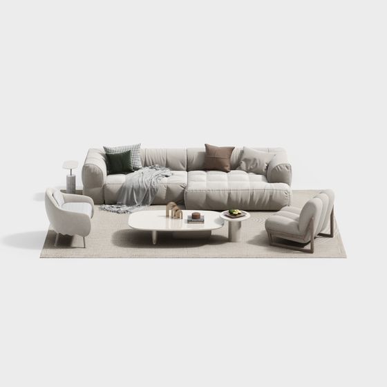 Stylish 3D Sofa Set for Modern Spaces