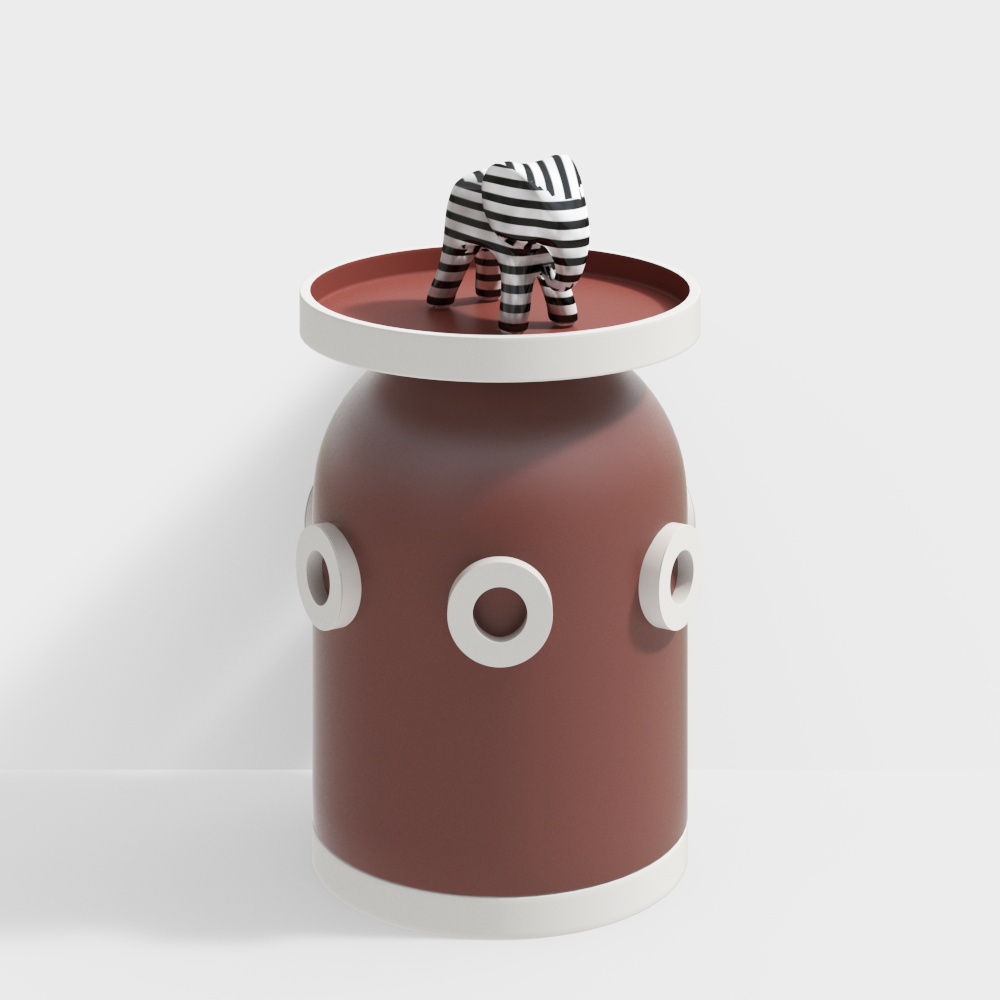 Zebra Table 3D Model – Geometric Modern Design