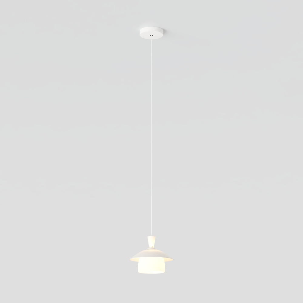 Minimalist Pendant Light 3D Model – White Shade Design