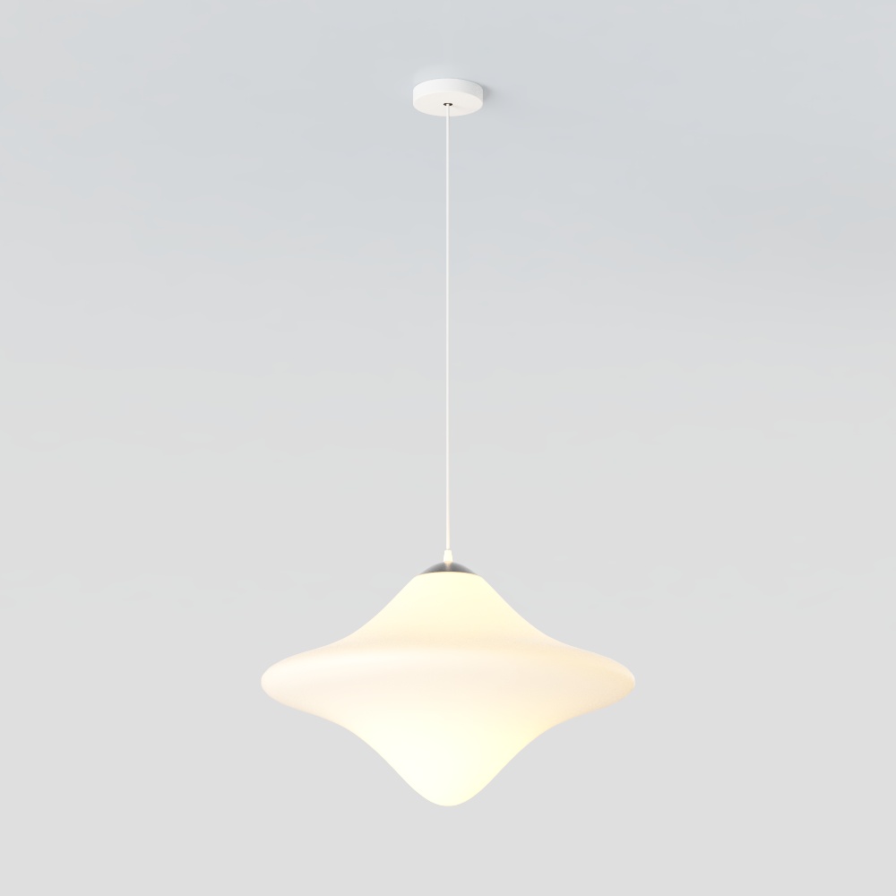 Stylish Low-Polygon Pendant Light – Frosted Glass Design
