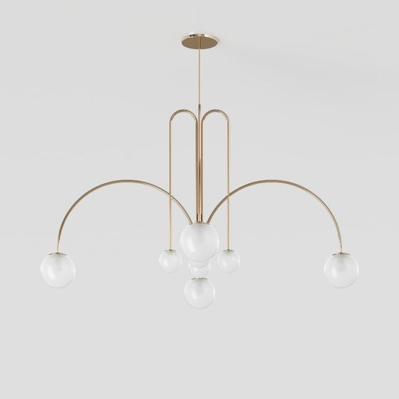 Elegant Low-Poly Chandelier 3D model