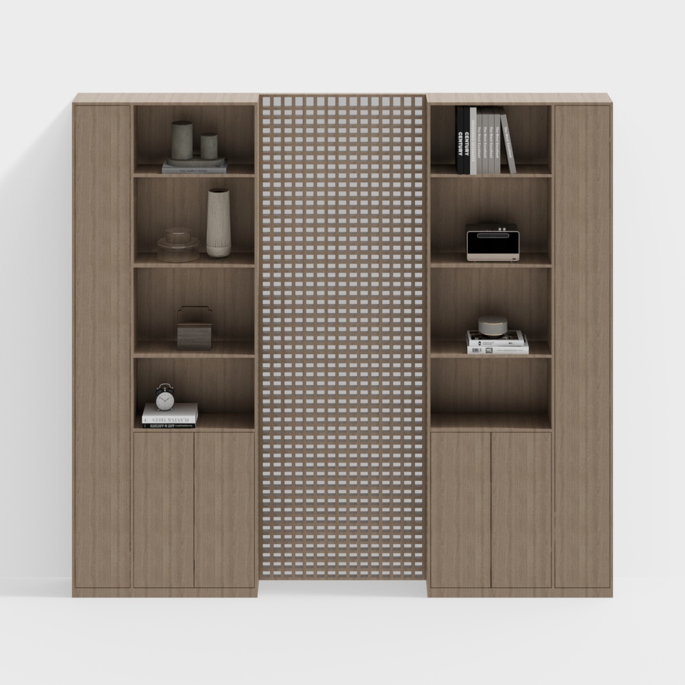 Grid Elegance Bookshelf 3D model