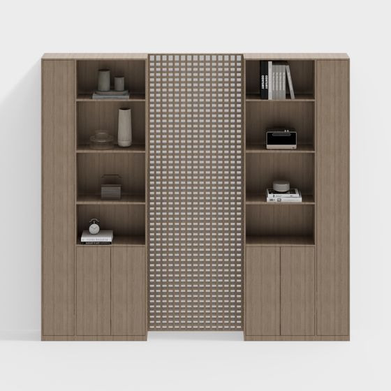 Grid Elegance Bookshelf 3D model