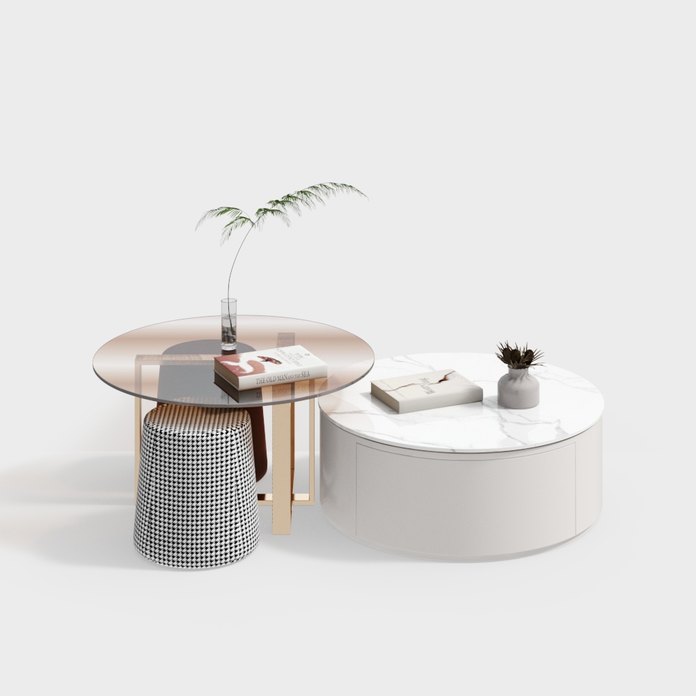 Modern cream style simple coffee table/side table