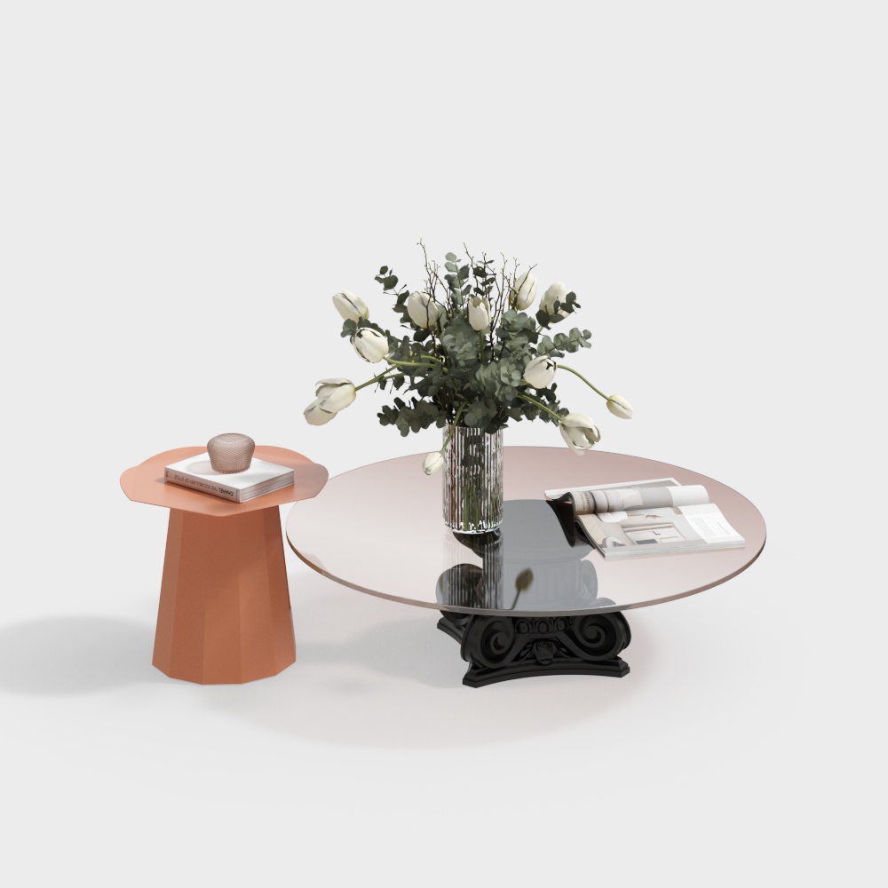 현대식 크림 스타일 커피 테이블/사이드 테이블