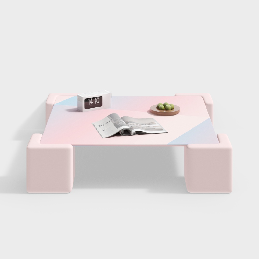 Geometric Coffee Table 3D Model – Modern Minimalist Design