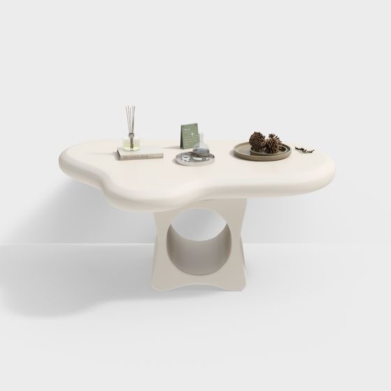 Minimalist Beige Coffee Table 3D Model for Modern Spaces