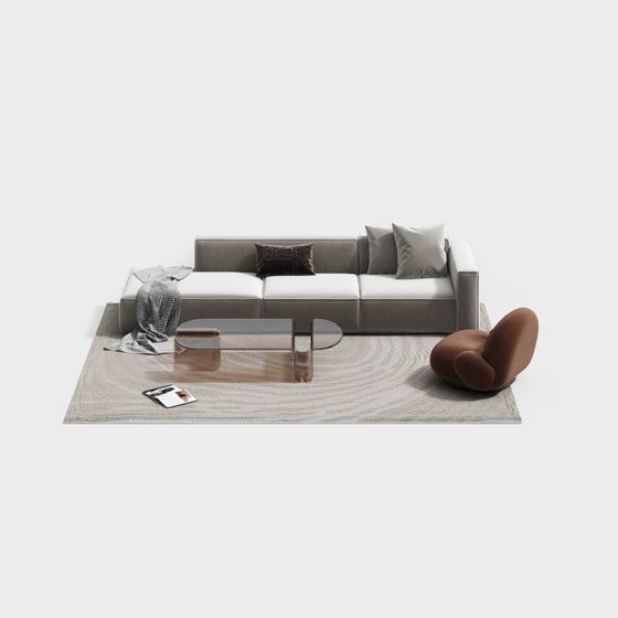 Elegant Modern Sofa 3D Model for Cozy Spaces