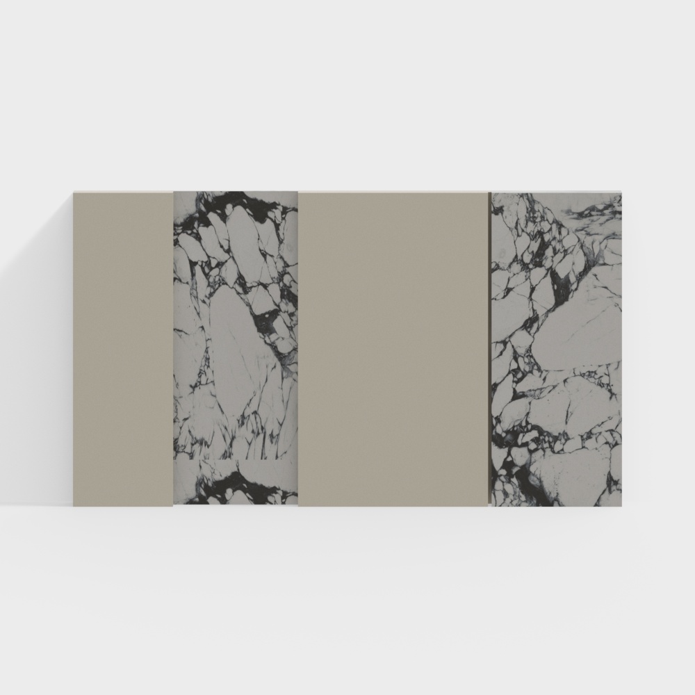 Marble Panel 3D Model – Detailed Gray Marble Texture