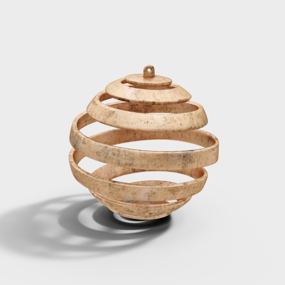 Spiral Nest 3D Model – Low-Poly Natural Design