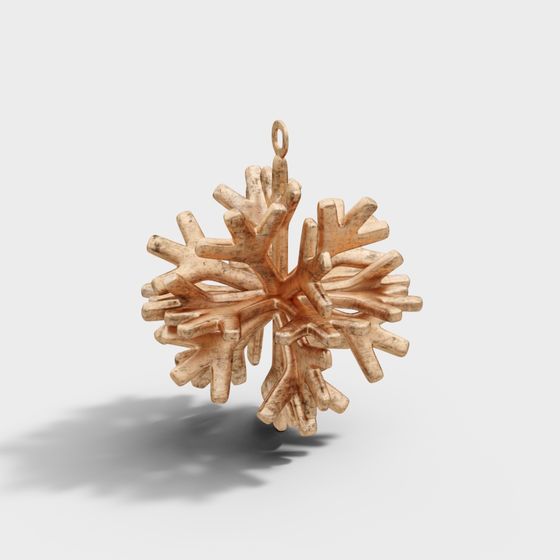 Snowflake Pendant 3D model with Low Poly Design
