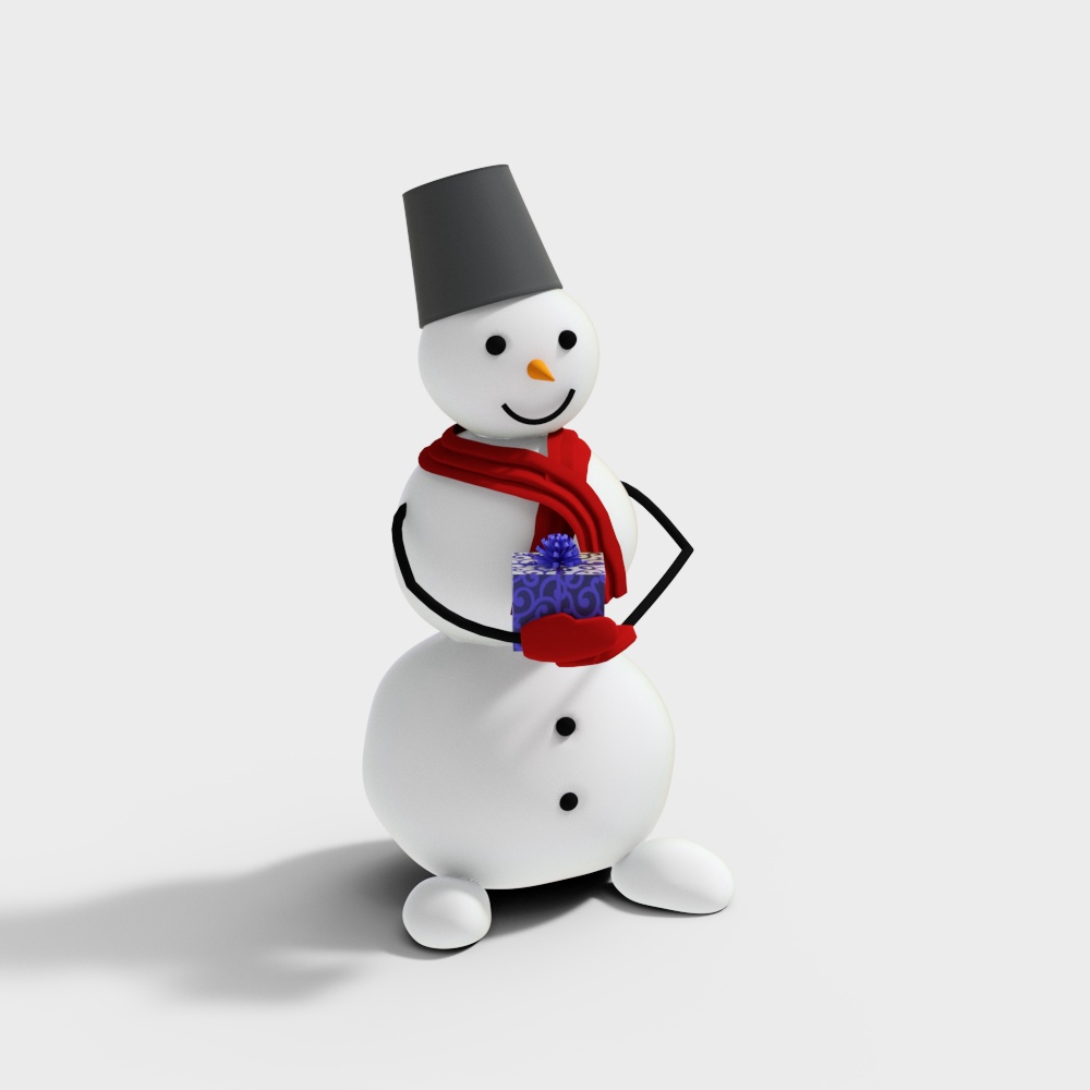 Charming Snowman 3D Model – Festive Winter Asset