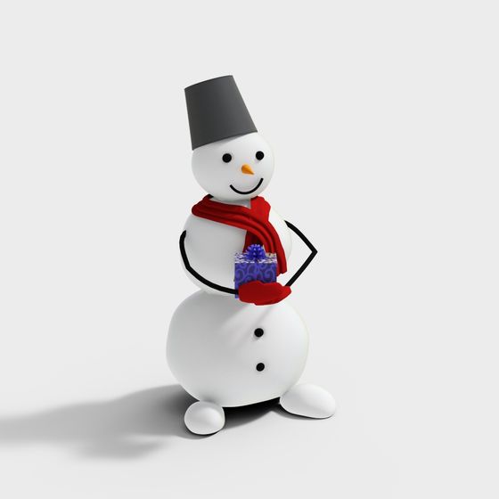 Charming Snowman 3D Model for Winter Projects