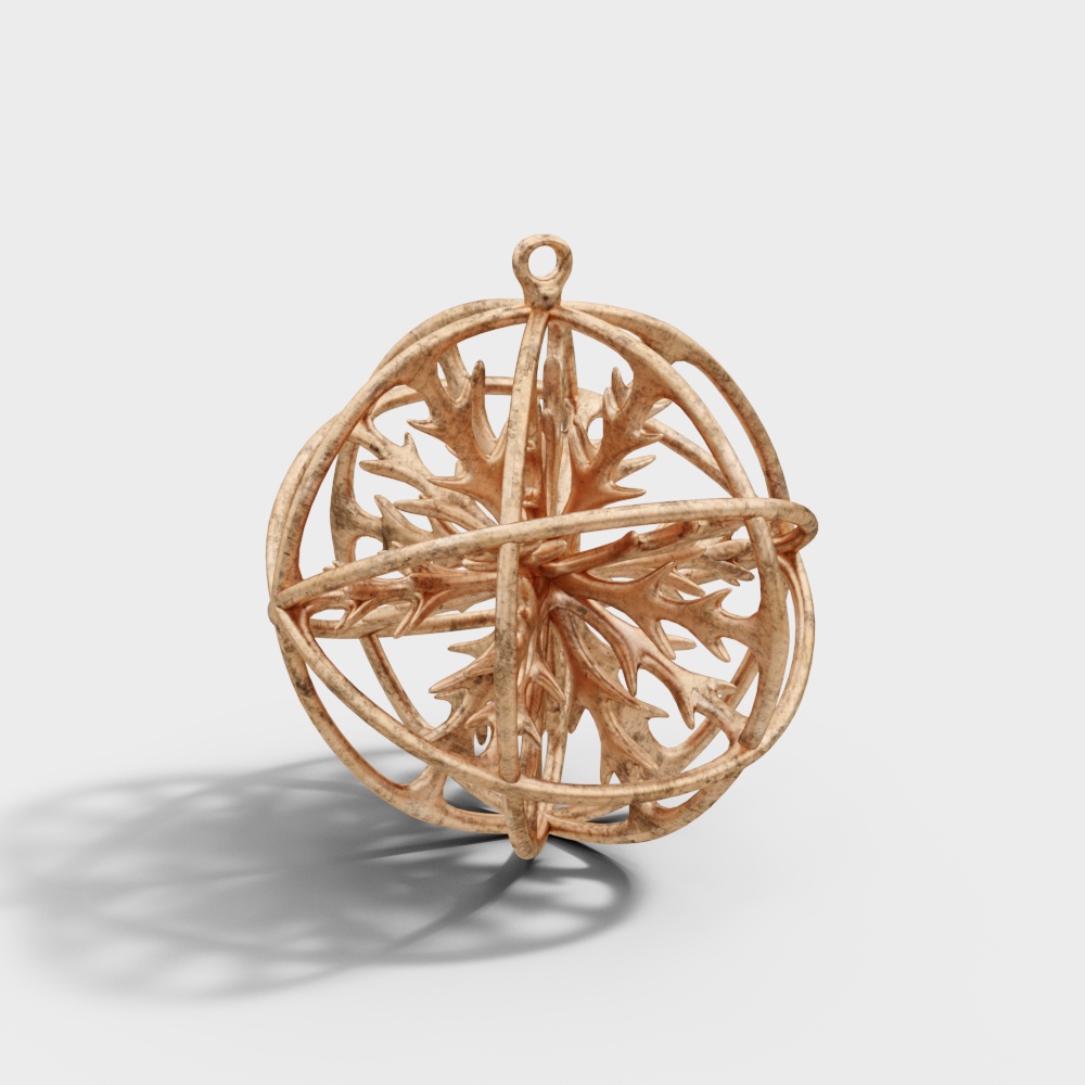 Time Wheel 3D Model – Golden Metallic Detail