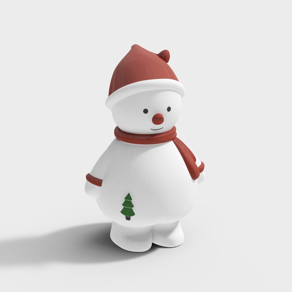 Charming Snowman 3D Model – Festive Low-Poly Design
