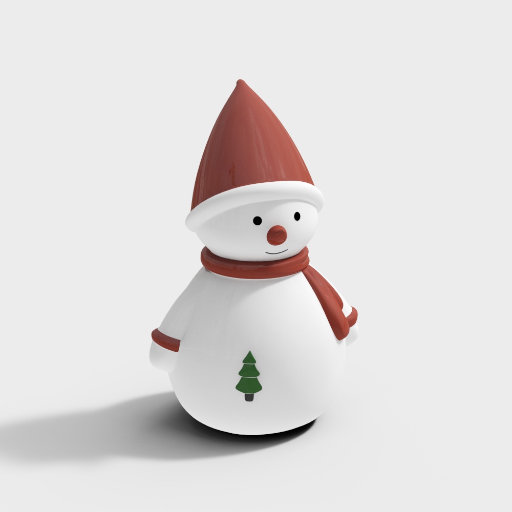 Low-Poly Snowman 3D Model – Festive Winter Design