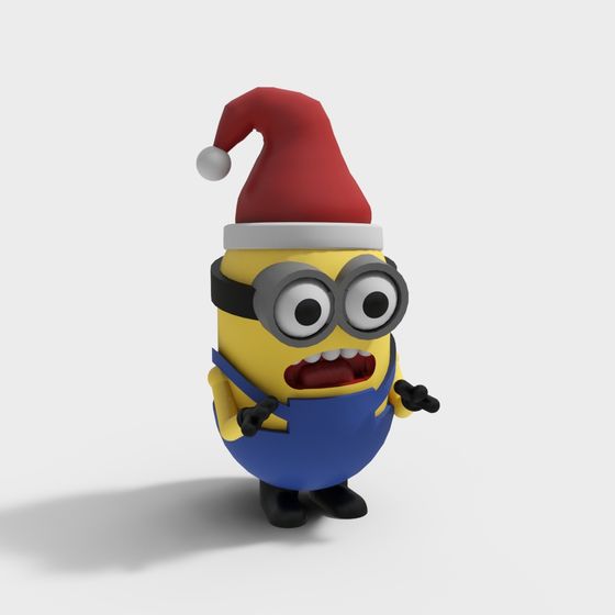 Cheerful Christmas Minion 3D Model for Creative Projects