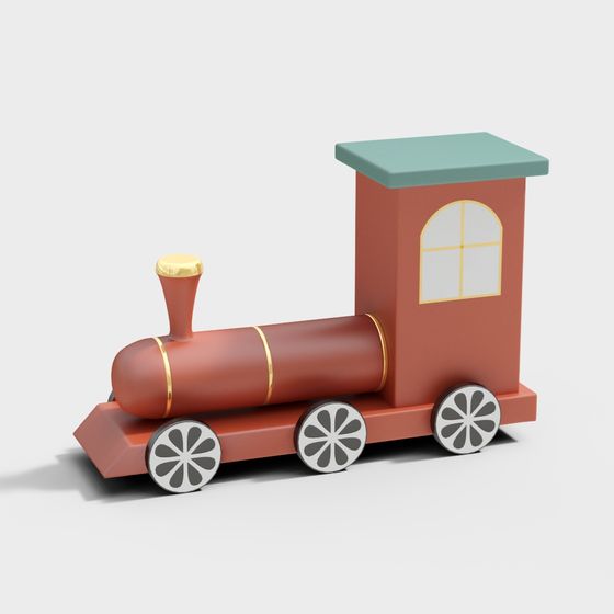 Playful Low-Poly Train 3D model for Children