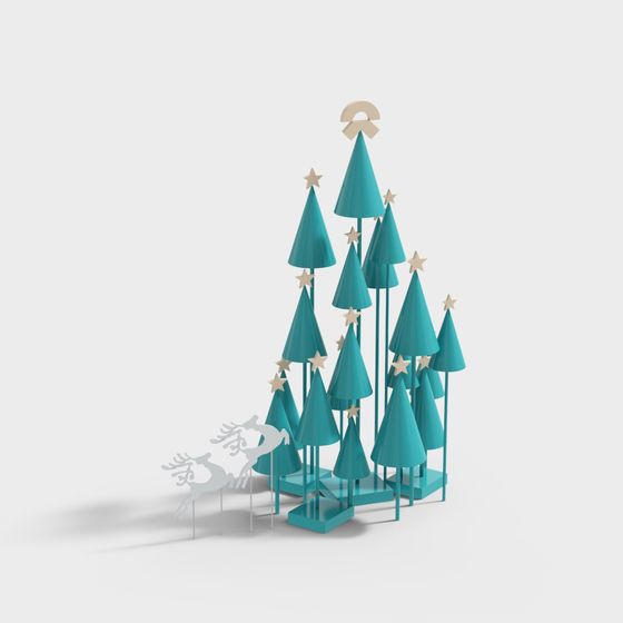 Charming Low-Polygon Christmas Tree 3D Model – Festive Design