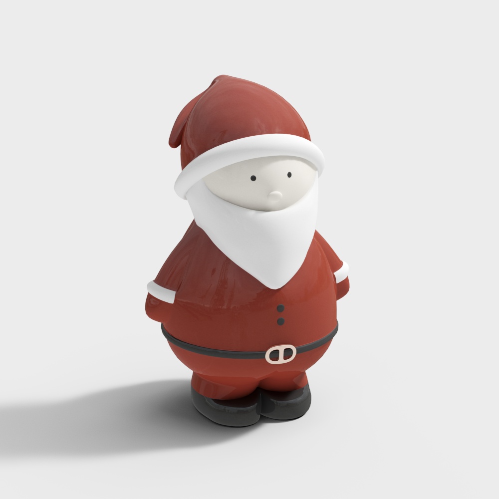 Charming Low-Poly Santa Claus 3D Model – Festive Design