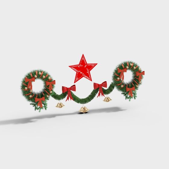 Charming Christmas Wreath 3D model