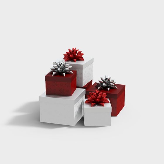 Festive 3D Gift Box Model