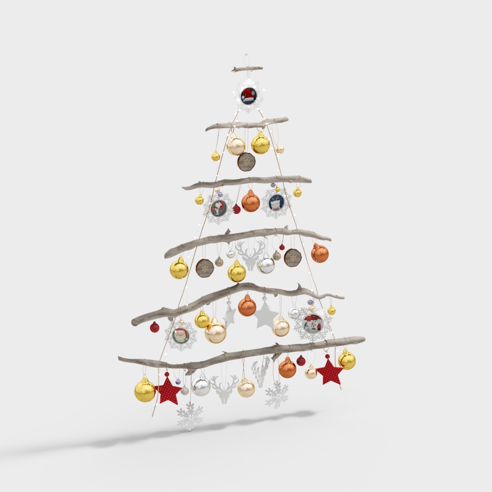 Handcrafted Christmas Tree 3D Model – Low-Poly Festive Decor