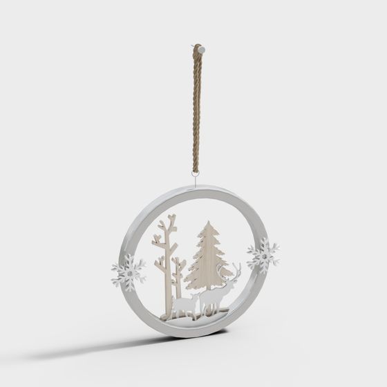 Winter Forest Ornament Low-Poly 3D model