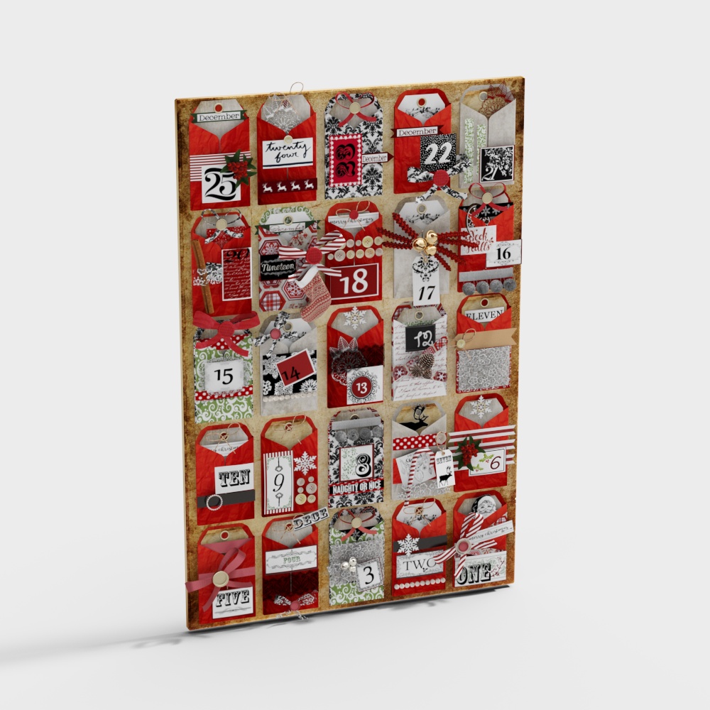 Christmas Advent Calendar 3D Model – Festive Colors