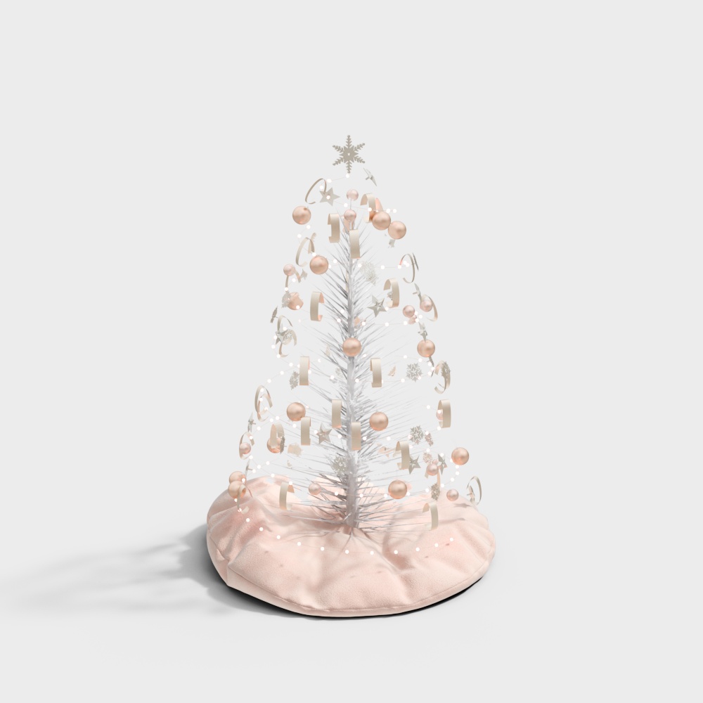 Charming Low-Poly 3D Christmas Tree with Ornaments