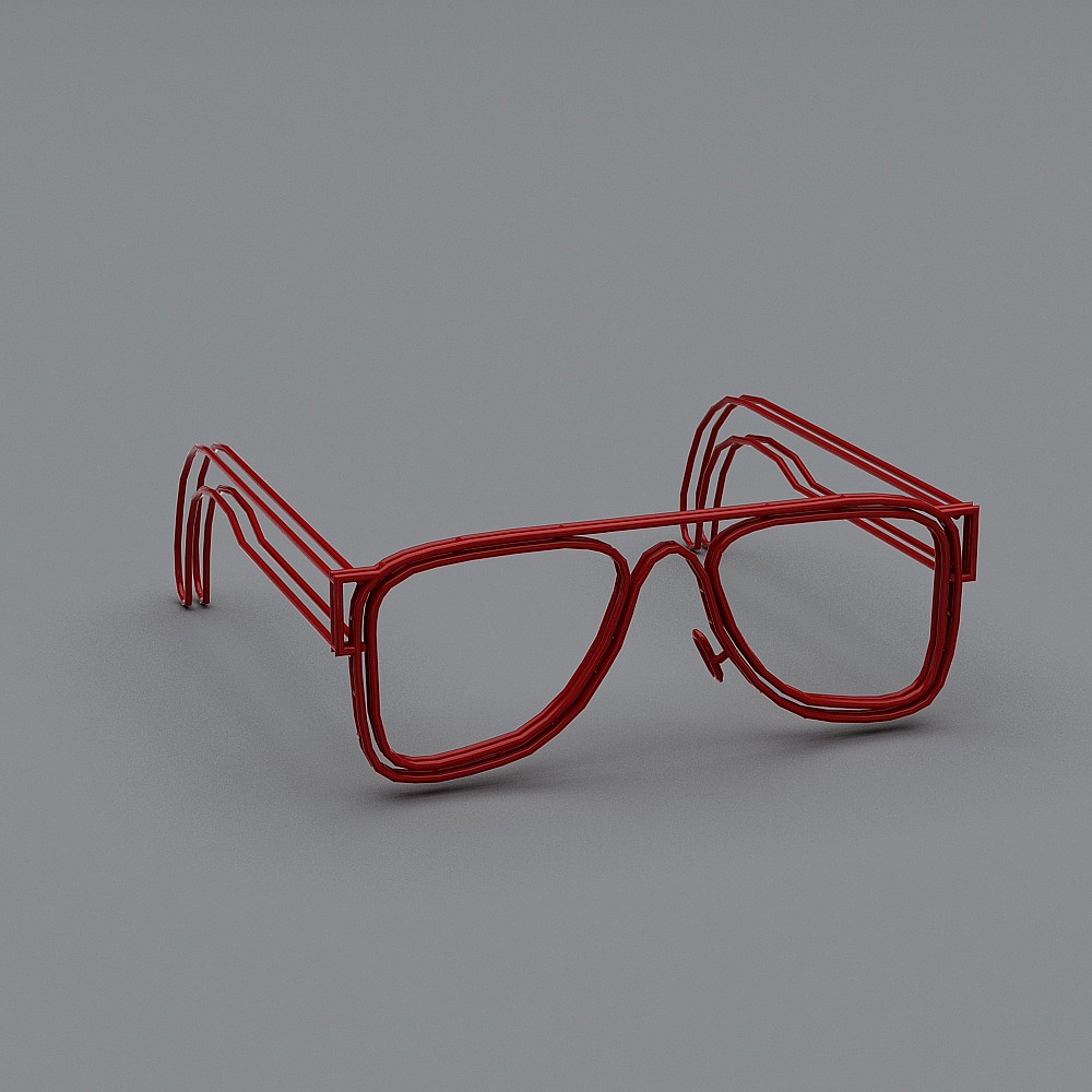 Retro Futuristic Glasses 3D model