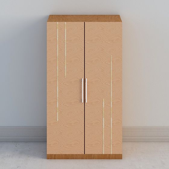 Wood Grain Wardrobe 3D model for Modern Interiors