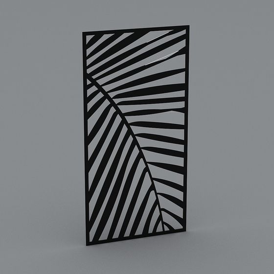 Palm Leaf Screen 3D model for Creative Spaces