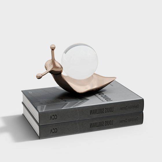 Elegant Low-Poly Snail 3D model with Rose Gold Finish