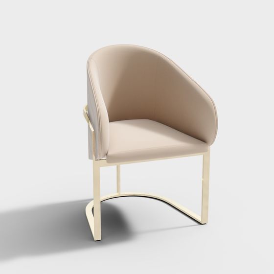 Elegant Curved Chair 3D model