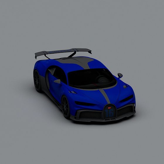 High-Detailed Low-Poly Bugatti Chiron 3D model
