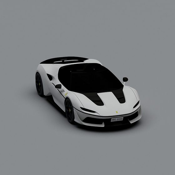 Urban Wind Black and White Sports Car 3D model