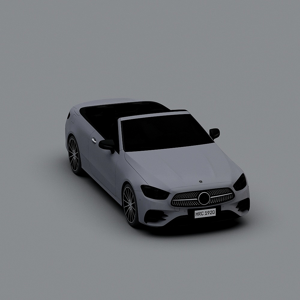Futuristic Low-Poly Convertible Car 3D model