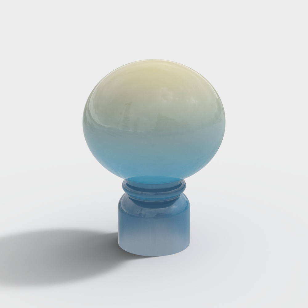 Ocean Light Sphere 3D Model – Blue-Green Gradient Design