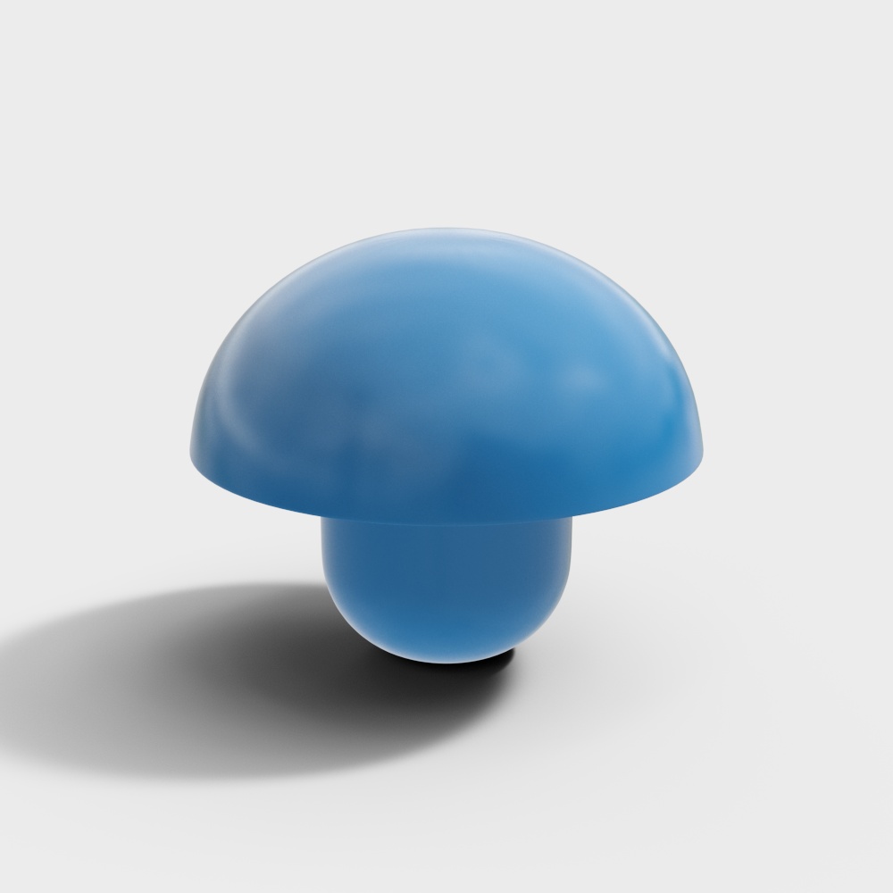 Mystical Blue Mushroom 3D Model – Low-Poly Blue Design