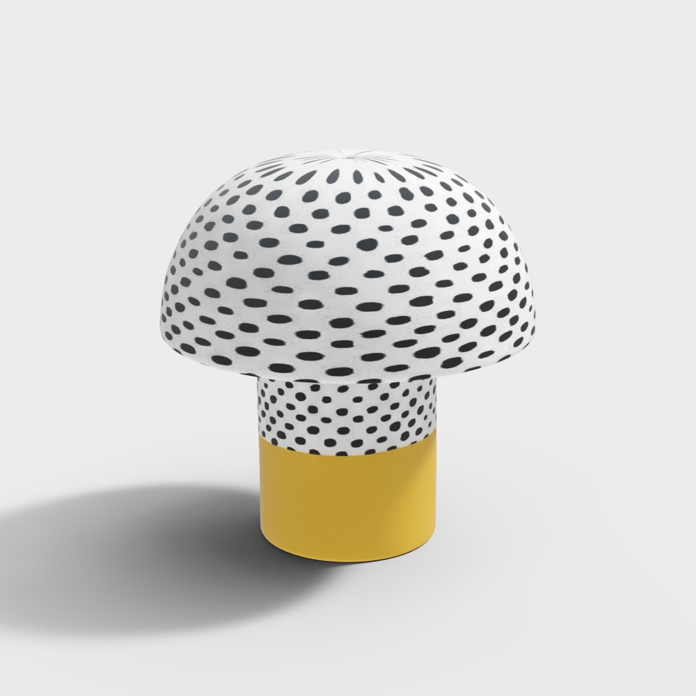 Charming Polka Dot Mushroom 3D Model – Low-Poly Playful Design