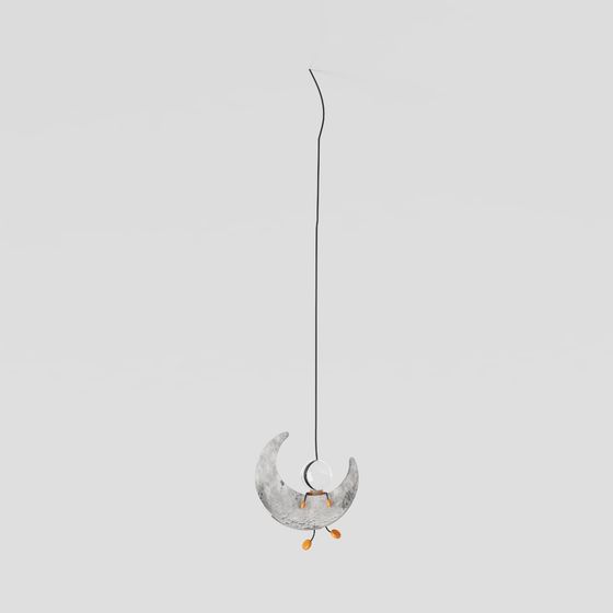 Lunar Pendant Light 3D model for Modern Spaces