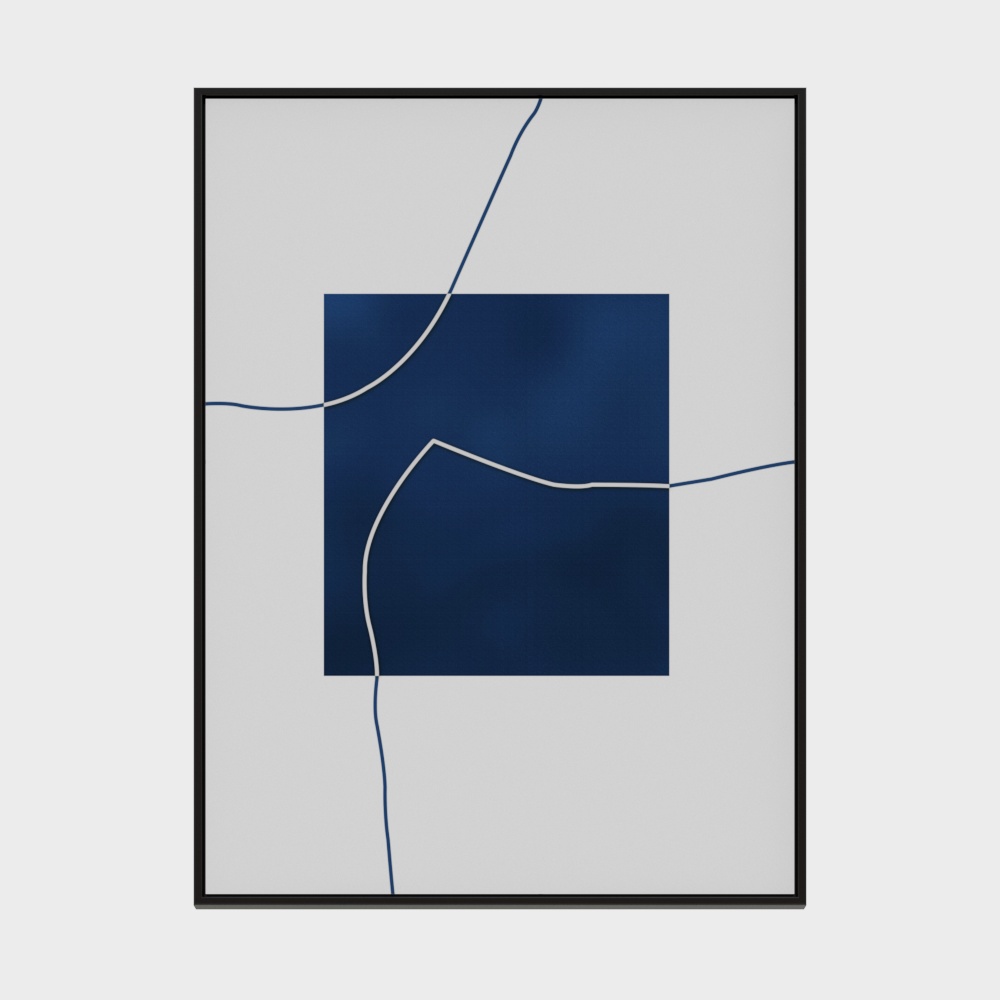 Abstract Line Frame 3D Model – Low-Poly Metallic Design