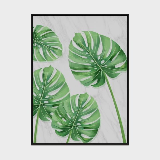 Monstera Leaf Wall Art 3D model